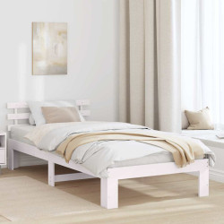 Estrutura da cama branco 75 x 190 cm madeira de pinheiro sólida