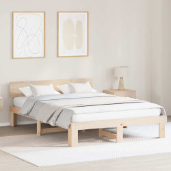 Estrutura da cama com cabeceira natural 150 x 200 cm