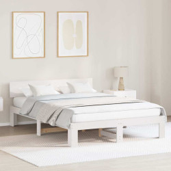 Estrutura da cama com cabeceira branco 150 x 200 cm