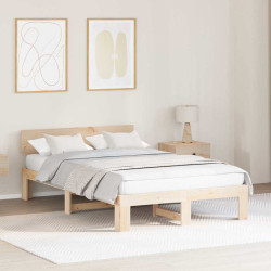 Estrutura da cama com cabeceira natural 120 x 200 cm
