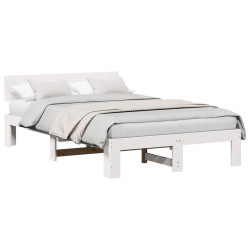 Estrutura da cama com cabeceira branco 120 x 200 cm
