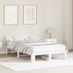 Estrutura da cama com cabeceira branco 135 x 190 cm