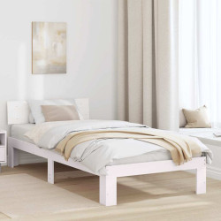Estrutura da cama com cabeceira branco 100 x 200 cm