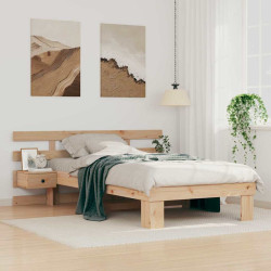 Estrutura da cama com cabeceira castanho 90 x 190 cm