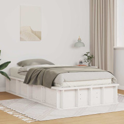 Estrutura da cama branco 75 x 190 cm madeira de pinheiro sólida