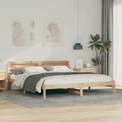 Estrutura da cama com cabeceira castanho 180 x 200 cm