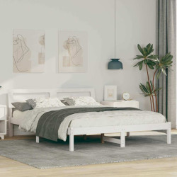 Estrutura da cama com cabeceira branco 150 x 200 cm