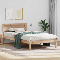 Estrutura da cama com cabeceira castanho 100 x 200 cm