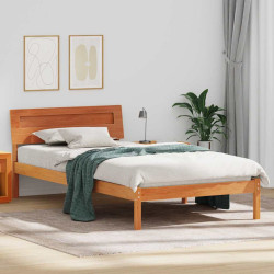 Estrutura da cama com cabeceira marrom cera 90 x 200 cm