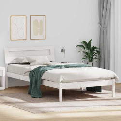 Estrutura da cama branco 75 x 190 cm madeira de pinheiro sólida
