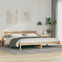 Estrutura da cama com cabeceira castanho 180 x 200 cm