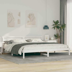 Estrutura da cama com cabeceira branco 180 x 200 cm