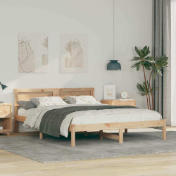 Estrutura da cama com cabeceira castanho 150 x 200 cm