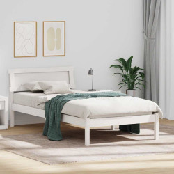 Estrutura da cama branco 80 x 200 cm madeira de pinheiro sólida