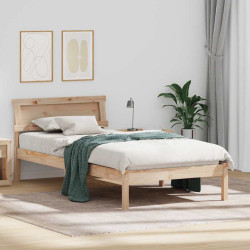 Estrutura da cama com cabeceira castanho 90 x 190 cm