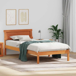 Estrutura da cama com cabeceira marrom cera 90 x 190 cm