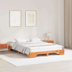 Estrutura da cama marrom cera 150 x 200 cm