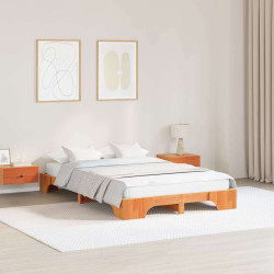 Estrutura da cama marrom cera 140 x 190 cm