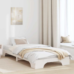 Estrutura da cama branco 75 x 190 cm madeira de pinheiro sólida