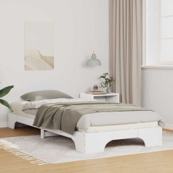 Estrutura da cama branco 80 x 210 cm madeira de pinheiro sólida