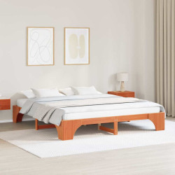 Estrutura da cama marrom cera 180 x 200 cm