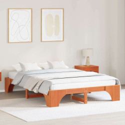 Estrutura da cama marrom cera 150 x 200 cm