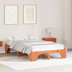 Estrutura da cama marrom cera 140 x 190 cm