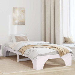 Estrutura da cama branco 75 x 190 cm madeira de pinheiro sólida