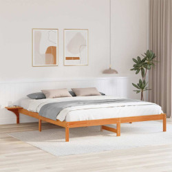 Estrutura da cama marrom cera 200 x 200 cm