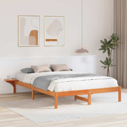 Estrutura da cama marrom cera 140 x 200 cm