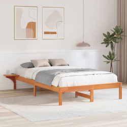 Estrutura da cama marrom cera 140 x 190 cm