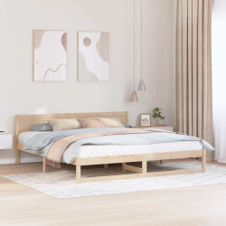 Estrutura da cama com cabeceira natural 200 x 200 cm