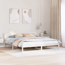 Estrutura da cama com cabeceira branco 180 x 200 cm