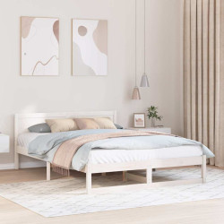 Estrutura da cama com cabeceira branco 150 x 200 cm