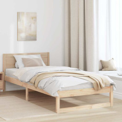 Estrutura da cama com cabeceira natural 100 x 200 cm