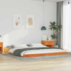 Estrutura da cama marrom cera 200 x 200 cm