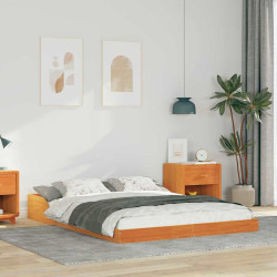 Estrutura da cama marrom cera 120 x 190 cm