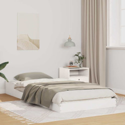 Estrutura da cama branco 75 x 190 cm madeira de pinheiro sólida