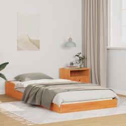 Estrutura da cama marrom cera 100 x 210 cm