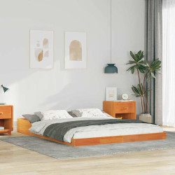 Estrutura da cama marrom cera 140 x 220 cm