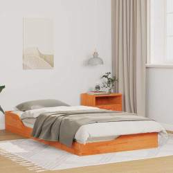 Estrutura da cama marrom cera 100 x 200 cm