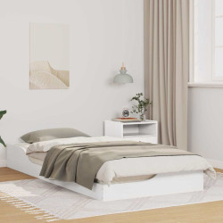 Estrutura da cama branco 90 x 200 cm madeira de pinheiro sólida