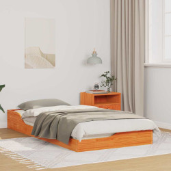 Estrutura da cama marrom cera 90 x 190 cm
