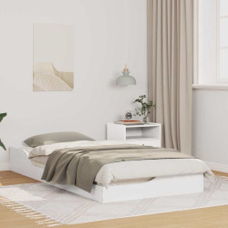 Estrutura da cama branco 75 x 190 cm madeira de pinheiro sólida