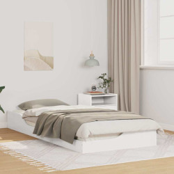 Estrutura da cama branco 90 x 210 cm madeira de pinheiro sólida