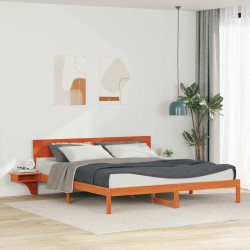 Estrutura da cama com cabeceira marrom cera 180 x 200 cm