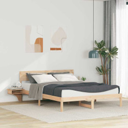 Estrutura da cama com cabeceira castanho 160 x 200 cm