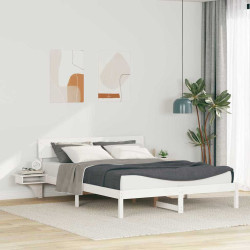 Estrutura da cama com cabeceira branco 160 x 200 cm