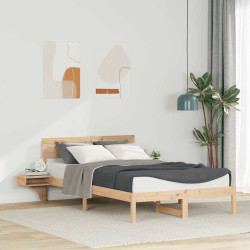 Estrutura da cama com cabeceira castanho 120 x 200 cm