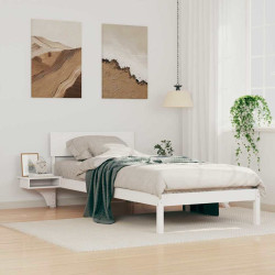 Estrutura da cama com cabeceira branco 100 x 200 cm